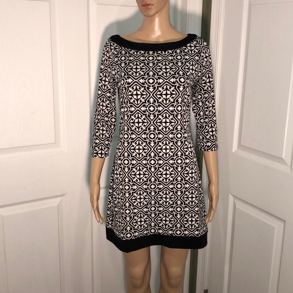 White House Black Market Black and White Dress. XS